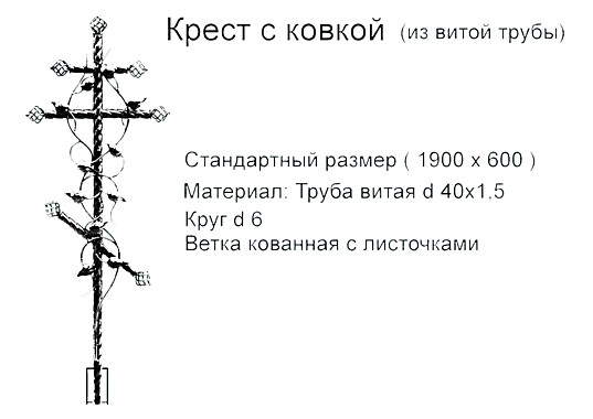Крест с ковкой из витой трубы